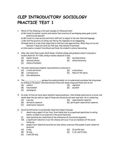 how hard is the sociology clep test|clep sociology practice test.